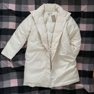 Madewell x Buffy puffer coat, Ivory, size Medium
